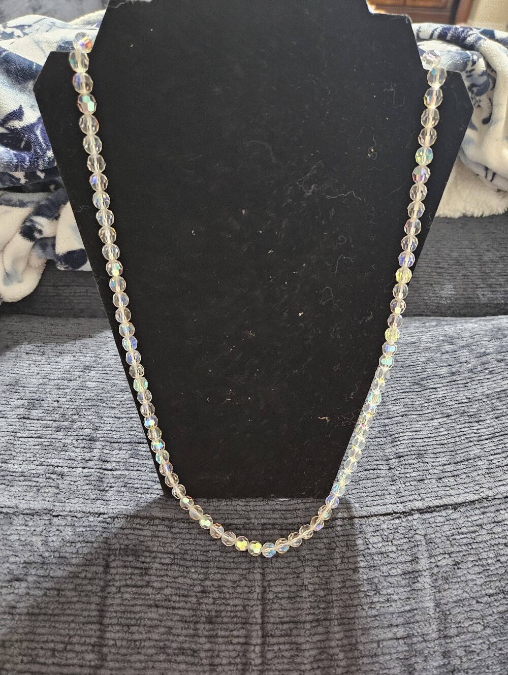 Aurora Borealis Crystal Beaded Necklace - Clear